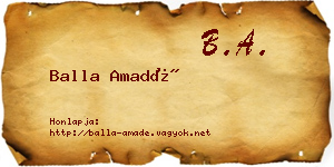 Balla Amadé névjegykártya